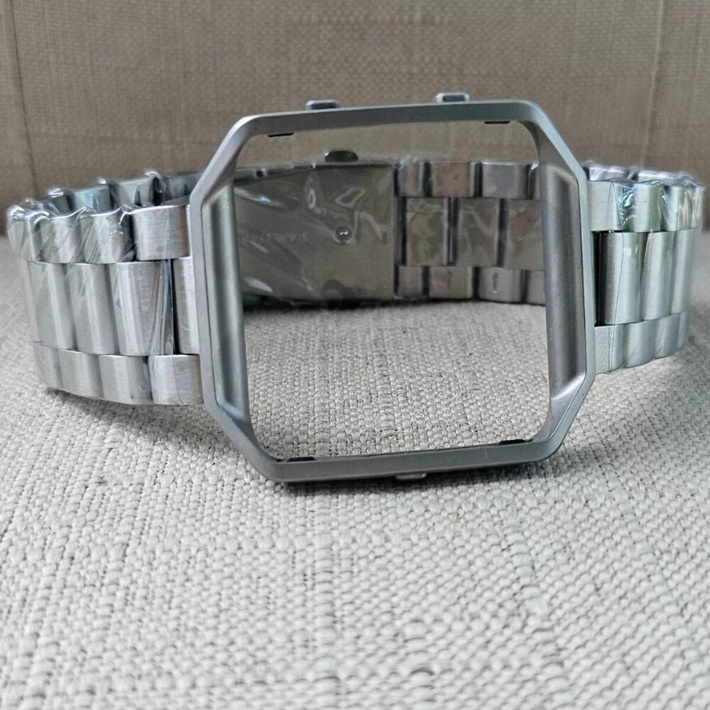 Oitam Replacement Band for Fit Bit BLAZE Silver Tone Metal Strap Size 9 inches - Picture 5 of 9
